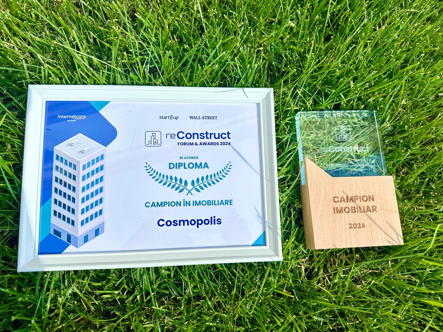 Cosmopolis castiga titlul de Campion Imobiliar la Gala reConstruct by Wall-Street.ro Cosmopolis castiga titlul de Campion Imobiliar la Gala reConstruct by Wall-Street.ro