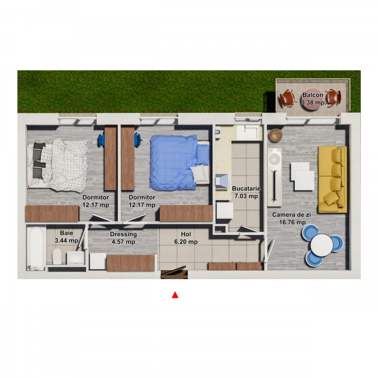 Apartament 2 Dormitoare Tip 10