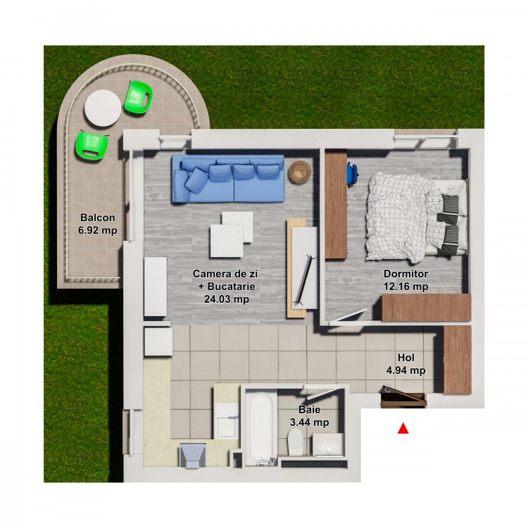 Apartament 1 Dormitor Tip 12